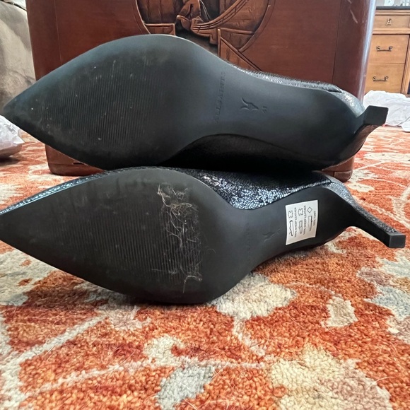 ALLSAINTS Glitter Black Leather Orlana Sz 41 - Picture 9 of 13
